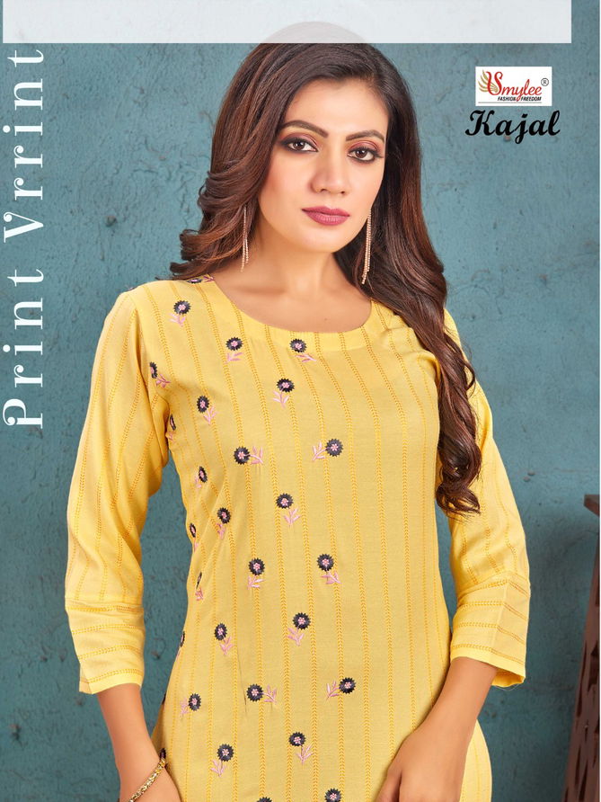 Kajal By Rung Rayon Embroidery Kurtis Catalog